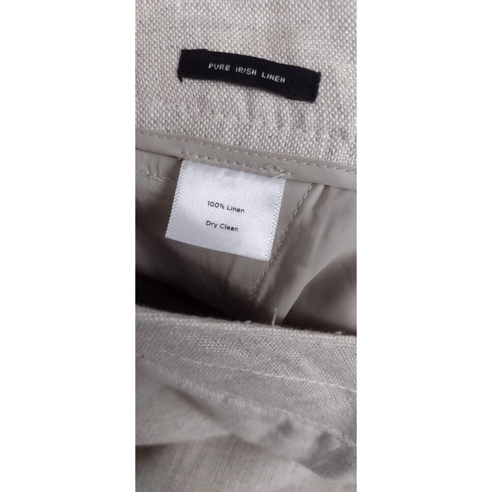Talbots Heritage Wide Leg 100 % Linen Beige Pants Slacks 30 Waist - Picture 6 of 7